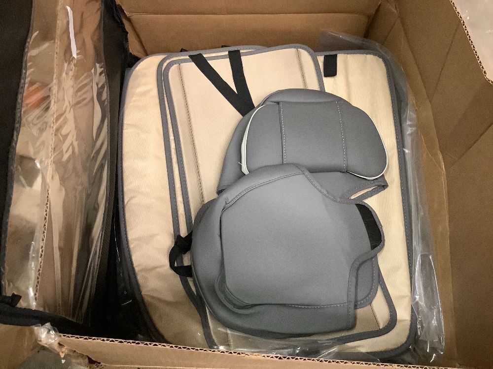 ASLONG 5PCS 2025 Front and Back Car Seat Covers Auto Interior Accessories with Water Proof Nappa Leather for Cars SUV Pick-up Truck Universal Comfortable and Breathable (Full Set, Grey) - Image 3 - Lot 7870