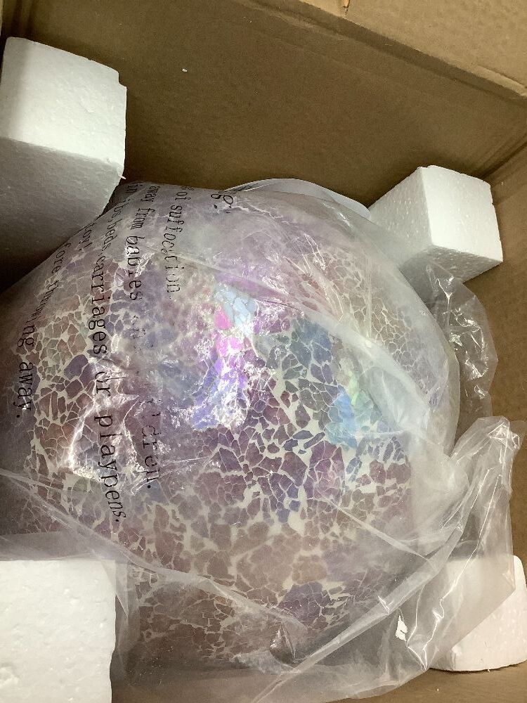 VCUTEKA Gazing Ball, Iridescent Crackled Glass Mosaic Gazing Balls Sphere for Garden Lawn Outdoor Ornament Yard Decorative, 10-Inch, Pink - Image 3 - Lot 7872