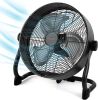 15" High-Velocity Heavy Duty Industrial Floor Fan, 9 Speeds, Metal Construction and Aluminum Blades, NO-Power Bank fan, Portable Fan for Camping (Black) - Thumbnail 1