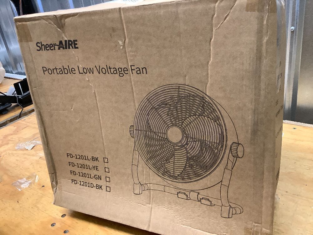 15" High-Velocity Heavy Duty Industrial Floor Fan, 9 Speeds, Metal Construction and Aluminum Blades, NO-Power Bank fan, Portable Fan for Camping (Black) - Image 4 - Lot 7875