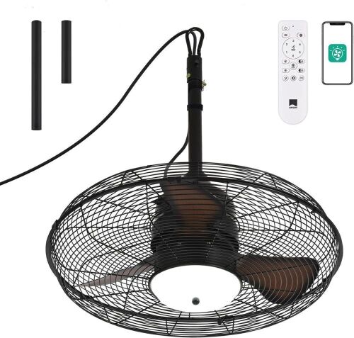 Orison 21'' Outdoor Ceiling Fan with Light, Waterproof Plug-in Gazebo Fan, Wet Rated Hanging Fan for Patio with Remote and App Control - Lot 7878