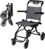 Portable Wheelchair,Lightweight Foldable Transport Chair with Handbrake for Adults and Senoirs - Thumbnail 1