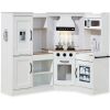 Pretend Play Corner Kitchen Wooden Toy Set for Kids w/ Lights, Sounds - Thumbnail 1