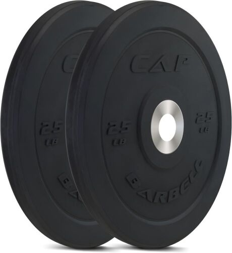 CAP Barbell Rubber Olympic Bumper Plates, 25lb, Set of 2 - Lot 141JF