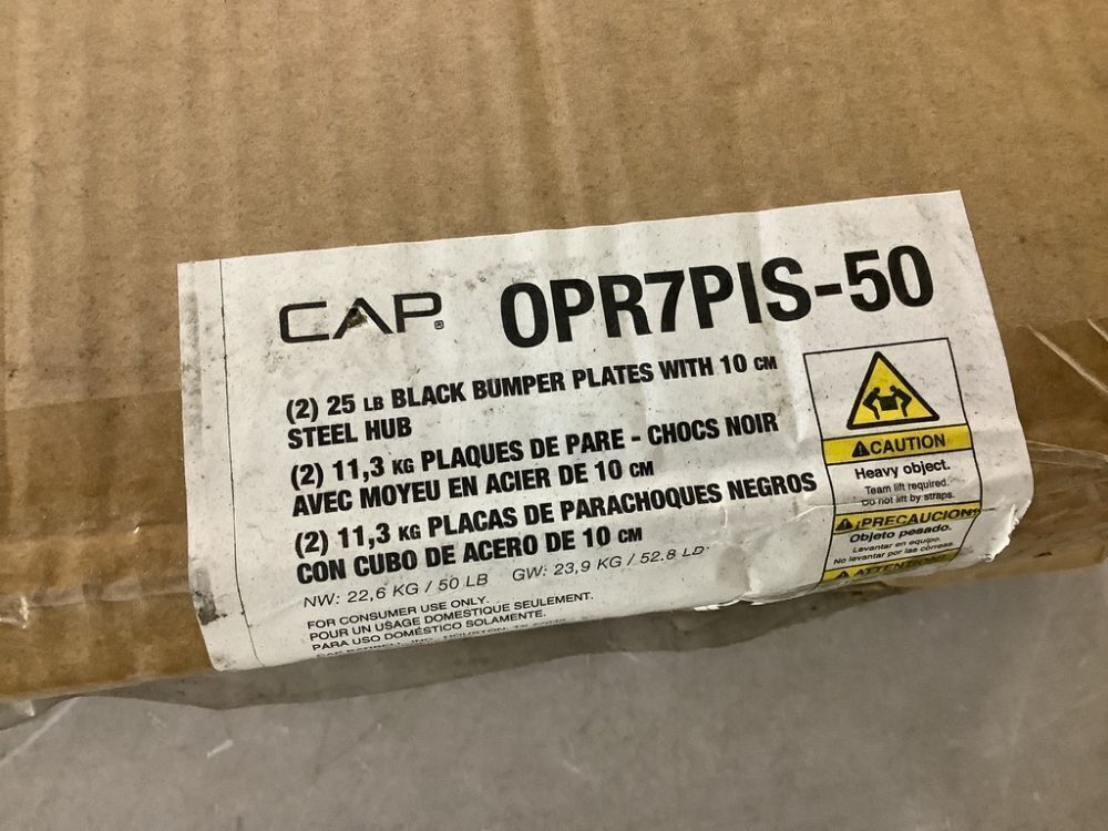 CAP Barbell Rubber Olympic Bumper Plates, 25lb, Set of 2 - Image 3 - Lot 141JF