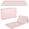 Folding Exercise Fitness Workout Gym Floor Mat w/ Handles - Thumbnail 1