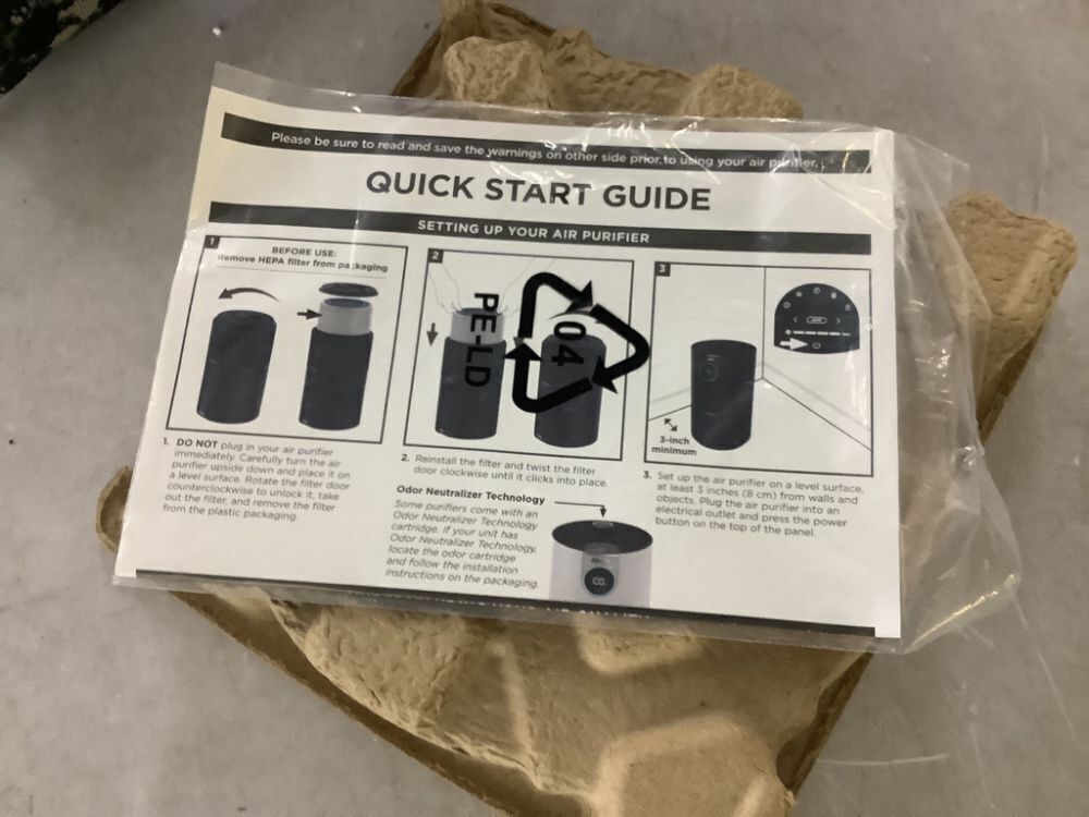 Shark True Console 500 sq. ft. HEPA Filter Air Purifier and Cleaner with Nanoseal, Cleansense IQ and Odor Lock - Image 4 - Lot 349JF
