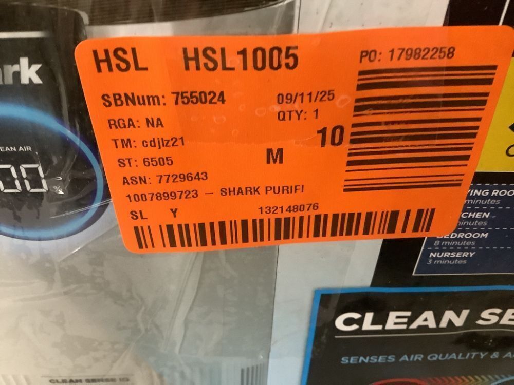 Shark True Console 500 sq. ft. HEPA Filter Air Purifier and Cleaner with Nanoseal, Cleansense IQ and Odor Lock - Image 6 - Lot 349JF