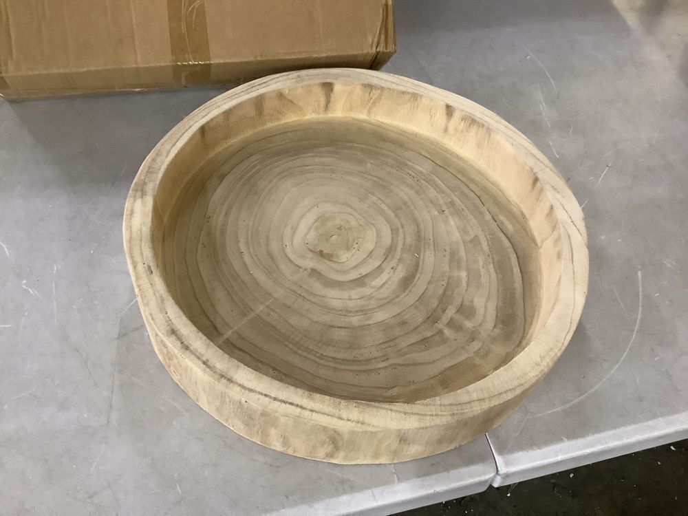 Storied Home Paulownia Wood Carved Decorative Tray - Image 1 - Lot 354JF