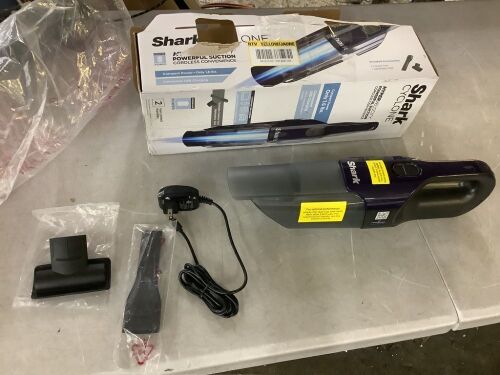 Shark Cyclone PET Bagless Cordless Washable Filter Handheld Vacuum with Pet Hair Tool HyperVelocity Suction in Blue - Lot 358JF