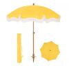 7ft Beach Umbrella with Fringe & Sand Anchor - Thumbnail 1