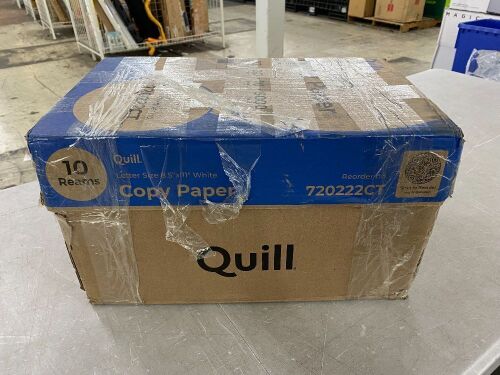 Quill Copy Paper 8.5" x 11", 20lb, 92 Brightness, 5000 Sheets - Lot 453
