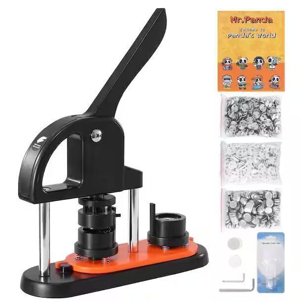 VEVOR 25mm Button Maker Machine, 0.98 in. Pin Press Kit with 500 Parts - Image 1 - Lot 544JF