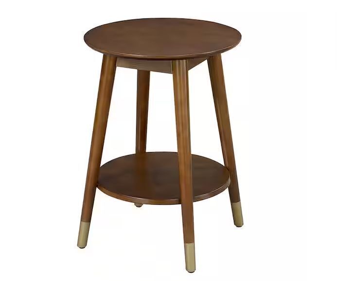 Convenience Concepts Wilson Mid Century Espresso Round with Bottom Shelf End Table - Image 1 - Lot 549JF