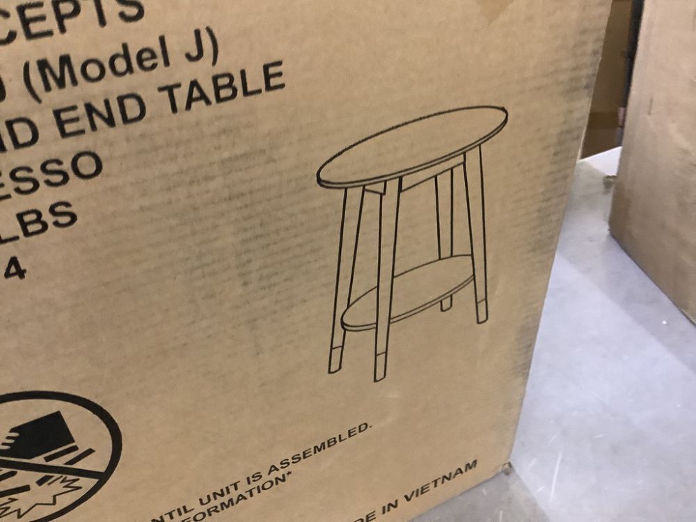 Convenience Concepts Wilson Mid Century Espresso Round with Bottom Shelf End Table - Image 3 - Lot 549JF