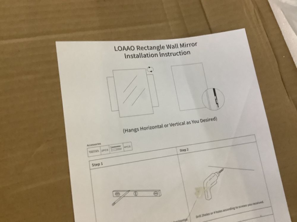 LOAAO 40X36 Inch Matte Black Framed Mirror - Image 5 - Lot 642JF