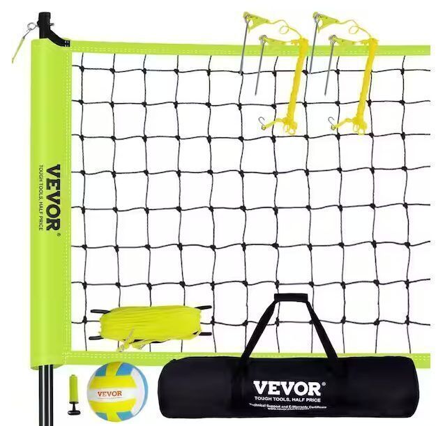 Outdoor Portable Volleyball Net System with Adjustable Height 1.25 in. Dia Steel Poles - Image 1 - Lot 755JF