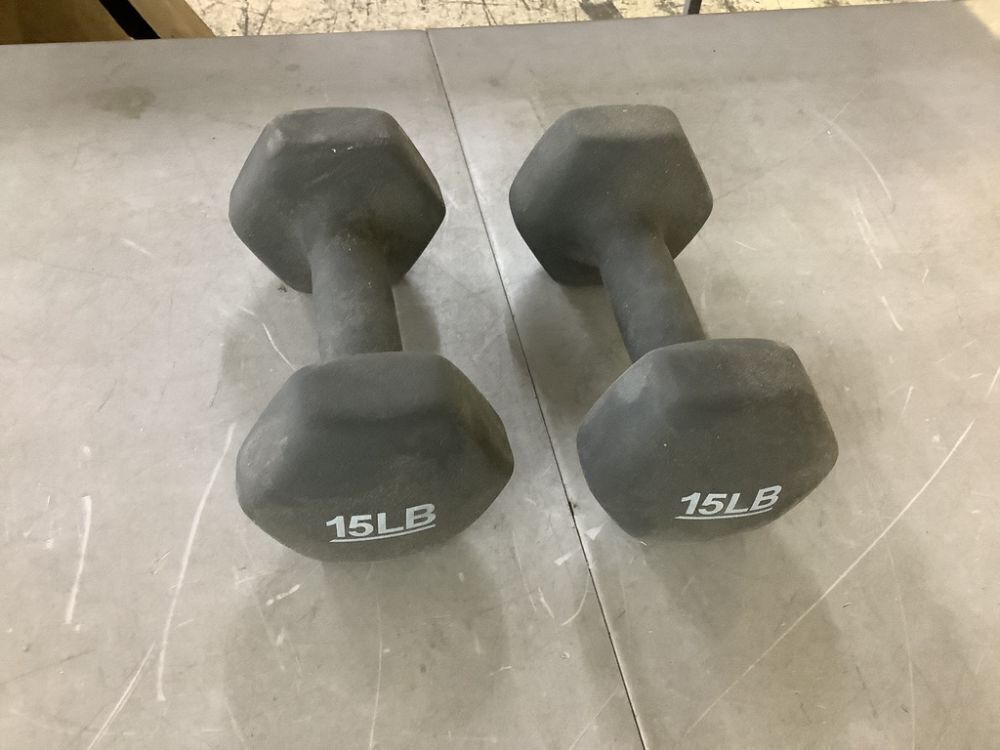 Set of 15lb Dumbbells - Image 1 - Lot 756JF