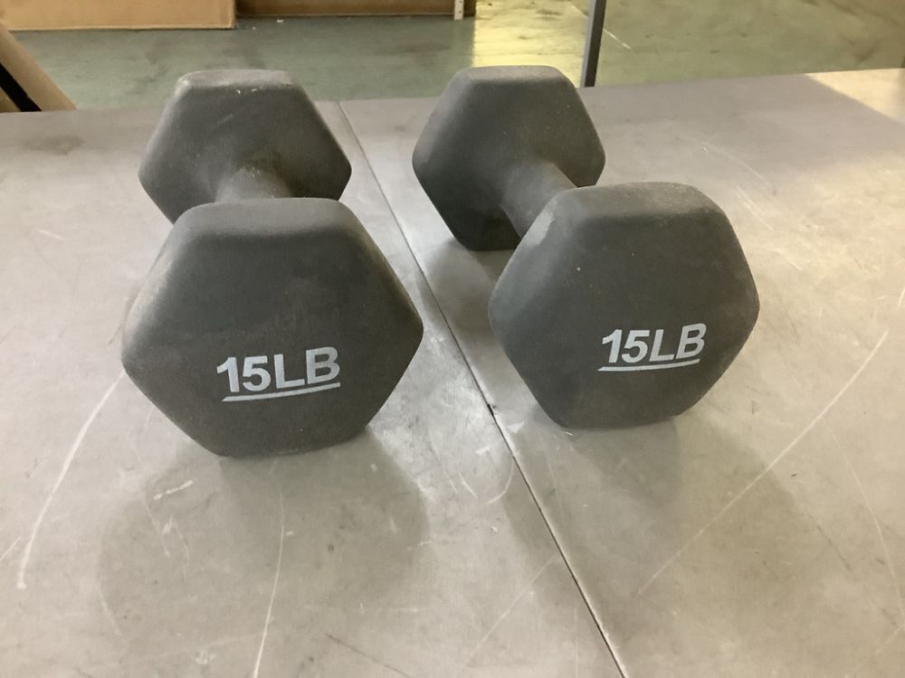 Set of 15lb Dumbbells - Image 2 - Lot 756JF