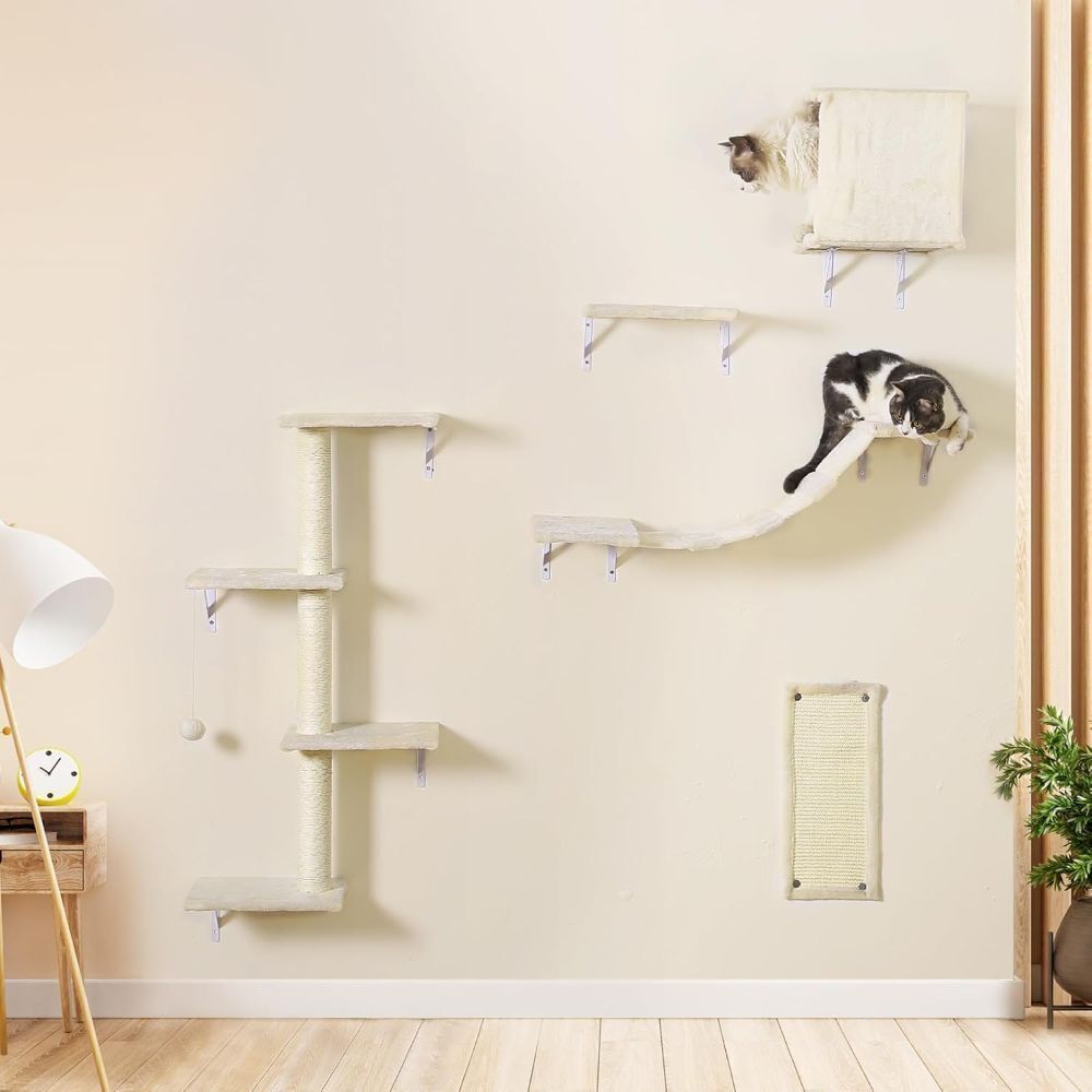 5pc Wall-Mounted Cat Furniture - Image 1 - Lot 408