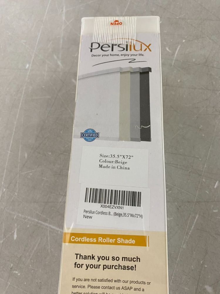 Persilux Cordless Roller Shades, Beige, 35.5" x 72" - Image 4 - Lot 399