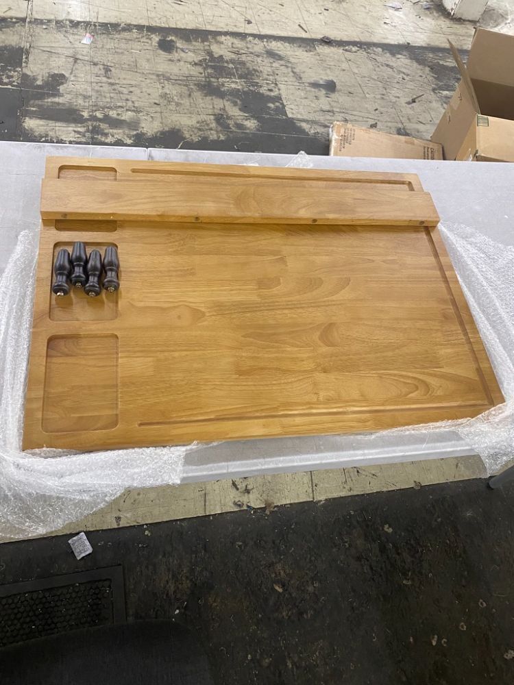 Solid Wood Cutting Board and Stovetop Cover with Detachable Legs and Juice Groove, 32x23.5inches - Image 2 - Lot 501