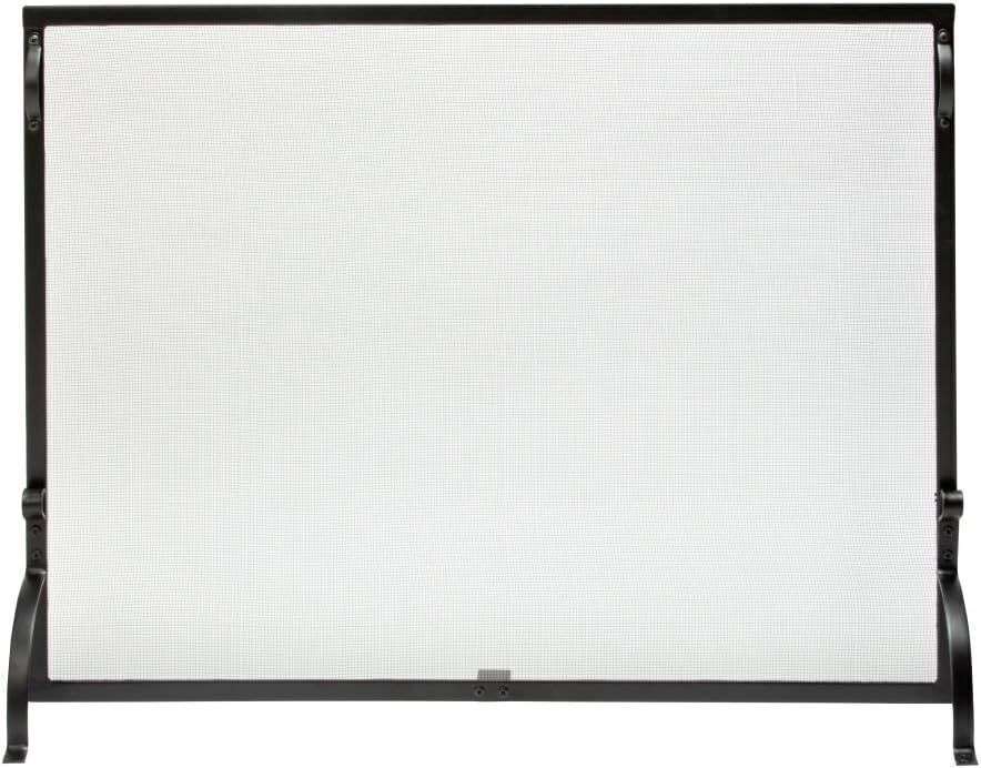 UniFlame Medium Wrought Iron Spark Guard Fireplace Screen 44" Wide x 33" Tall - Small Dent/Crack - Image 1 - Lot 507