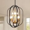 AKLMXCG Black and Gold Chandelier, 8-Light - Thumbnail 1