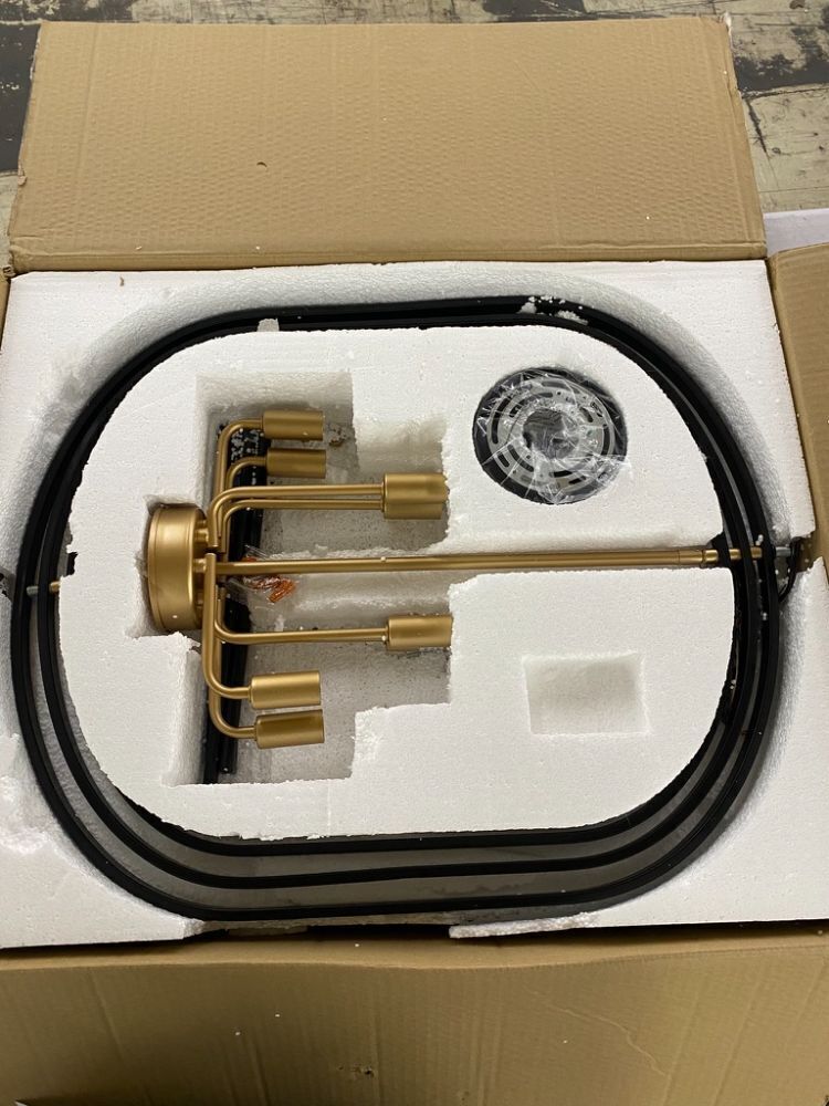 AKLMXCG Black and Gold Chandelier, 8-Light - Image 2 - Lot 583