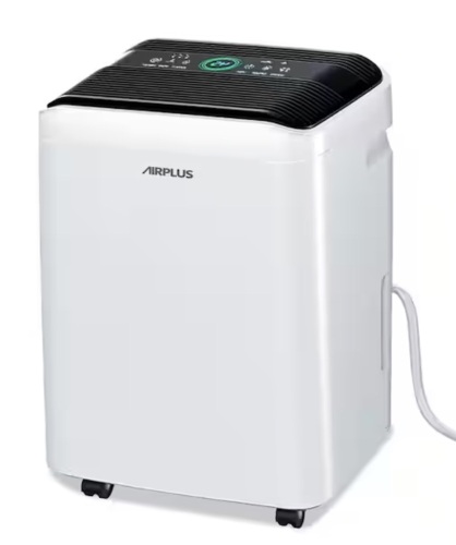 50 pt. 4,500 sq. ft. Dehumidifier in White with Drain Hose and Bucket, Auto Defrost, Low Noise - Lot 95JF