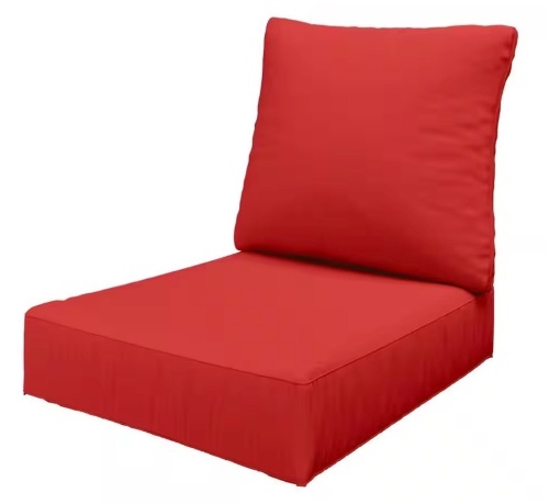 Lot of (6) 24 in. x 24 in. x 6.5 in. Outdoor Deep Seating Lounge Chair Cushion with Backrest Red - Lot 122JF