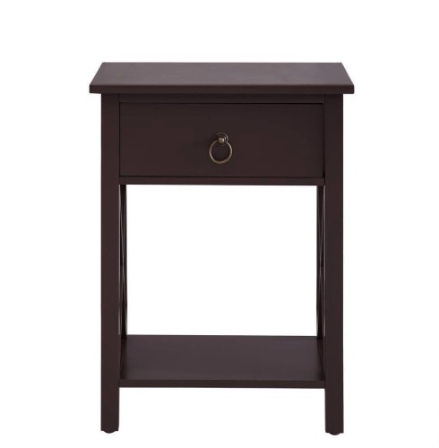1-Drawer Wooden End Table with Storage Shelf for Small Spaces - Lot 126JF