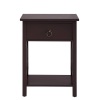 1-Drawer Wooden End Table with Storage Shelf for Small Spaces - Thumbnail 1