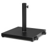 45 lbs. Outdoor Weighted Concrete Patio Umbrella Base with Wheels in Black - Thumbnail 1