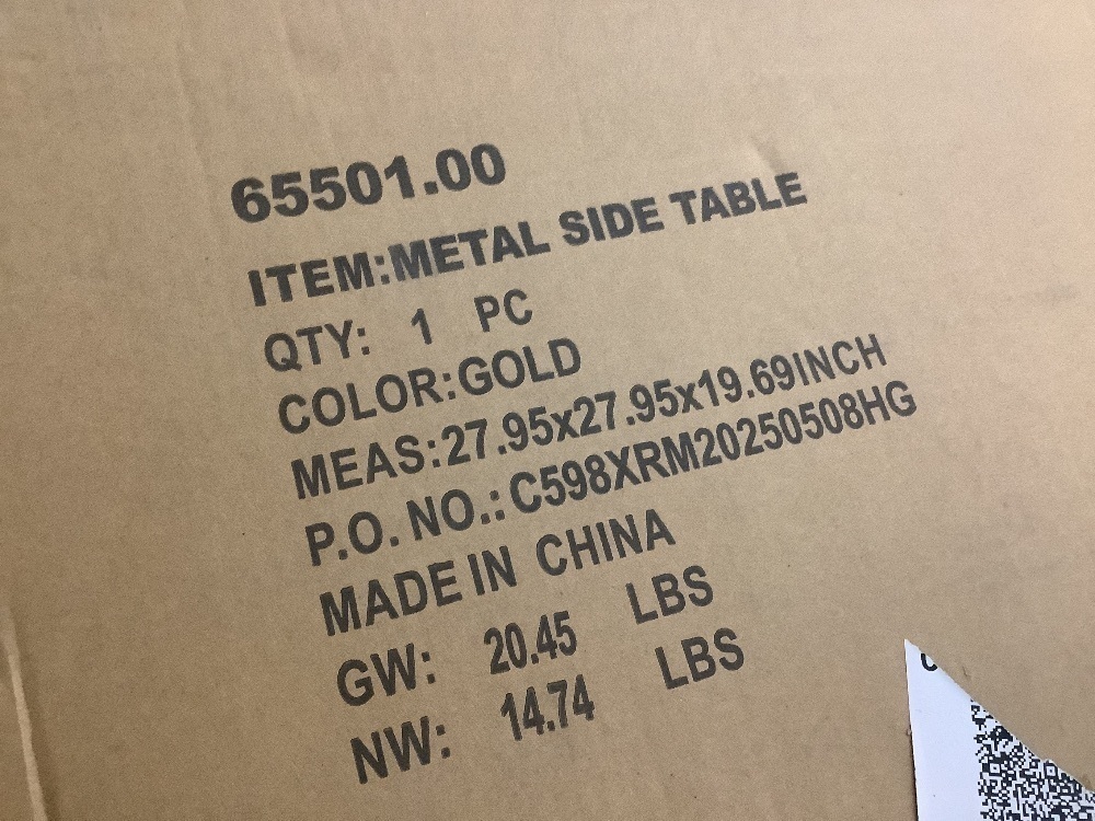 Noble House Braeburn 26 in. Gold Round Metal Top Coffee Table - Image 5 - Lot 94JF