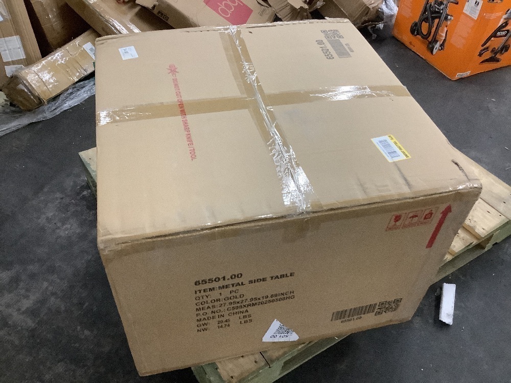 Noble House Braeburn 26 in. Gold Round Metal Top Coffee Table - Image 6 - Lot 94JF