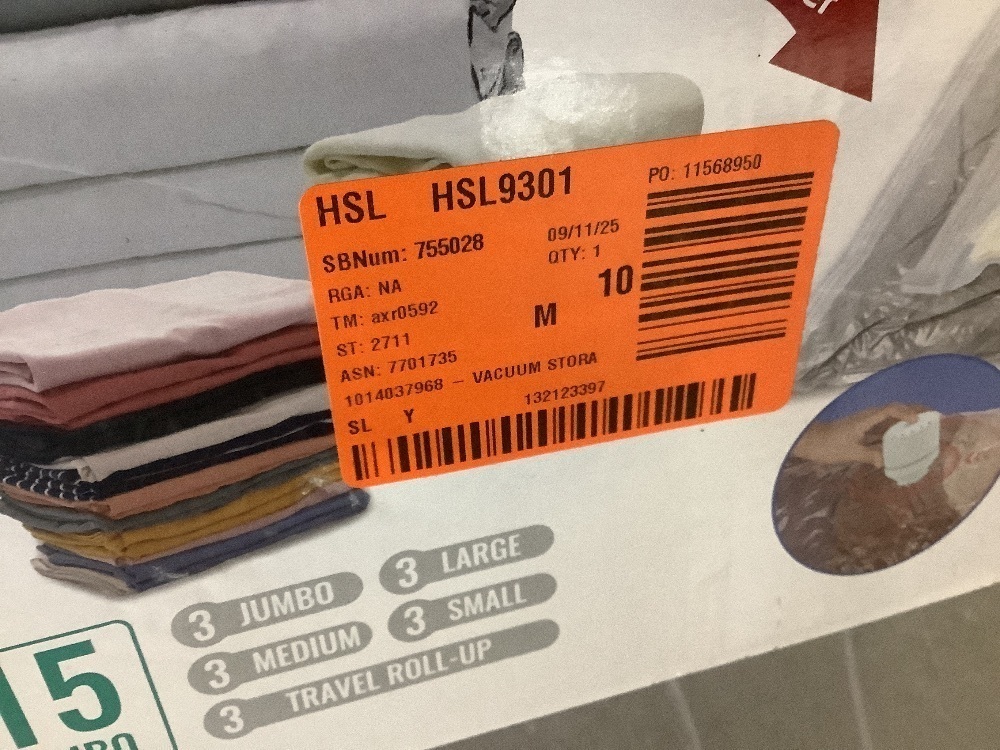 VEVOR Vacuum Storage Bags with Electric Pump, 15 Pack - Image 2 - Lot 628JF