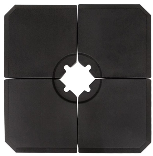 Outsunny Outdoor Patio Cantilever Offset Umbrella Stand Base Weight Holder with Cross Bar Channel in Black - Lot 734JF