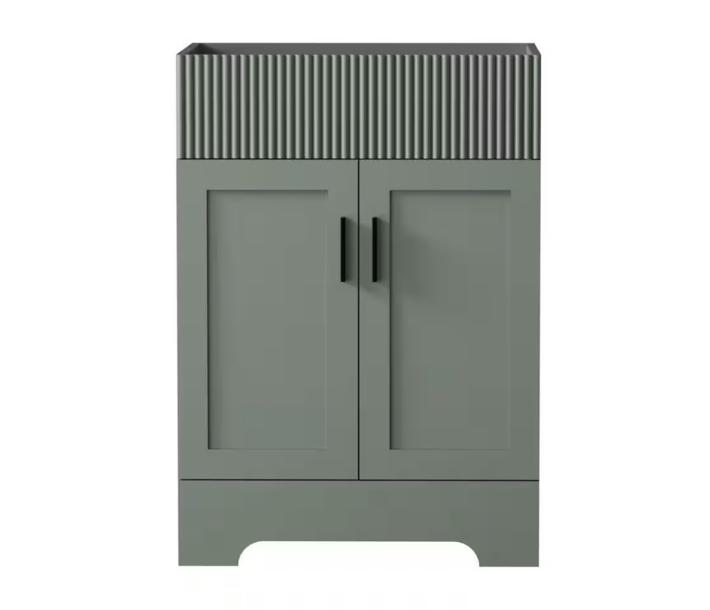 Single Sink Freestanding Bath Vanity Green with White Ceramic Top and Drain Faucet Set 24 in. W. x 19 in. D x 33.7 in. H - Image 1 - Lot 27JF