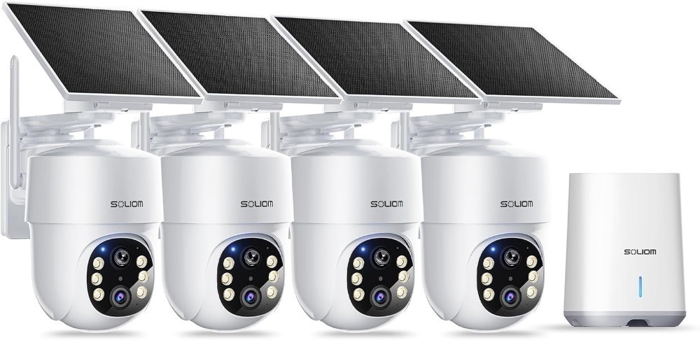 SOLIOM 5MP Security Cameras Wireless Outdoor, Solar Powered, 360° Auto Tracking, Pan & Tilt, 3K Color Night Vision, 5G & 2.4G Router Compatible - Image 1 - Lot 86