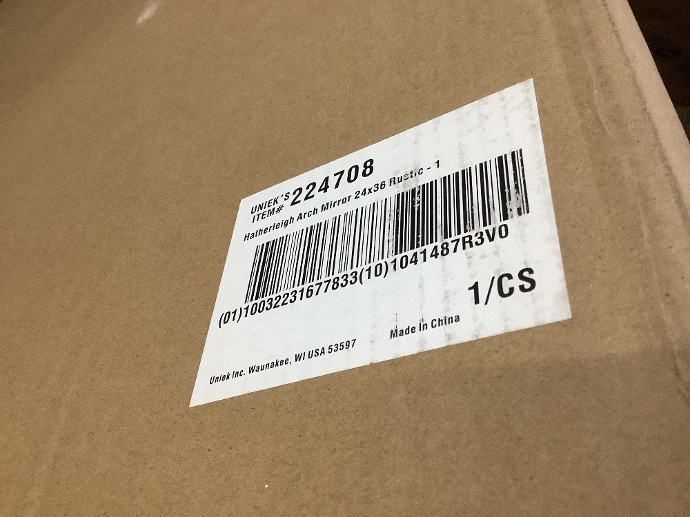 Kate and Laurel Hatherleig 24 in. W x 36 in. H Rustic Brown Arch Transitional Framed Decorative Wall Mirror - Image 4 - Lot 129JF