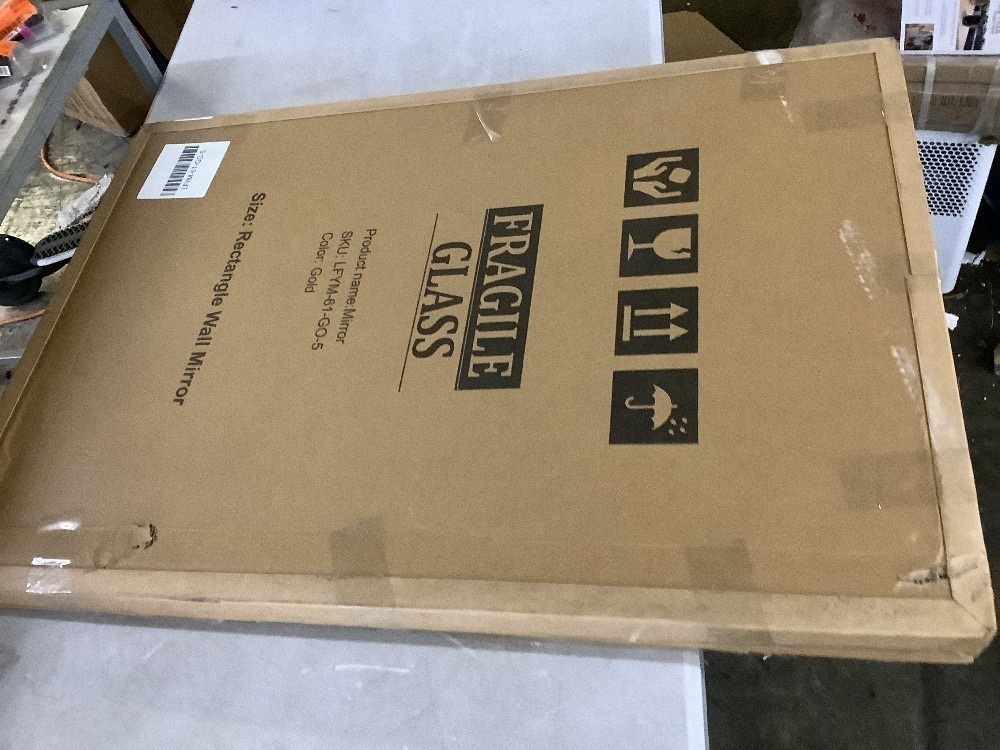 LuxHomez 24 in. W x 36 in. H Gold Rectangle Wall Mirror Aluminum Alloy Frame - Image 2 - Lot 132JF