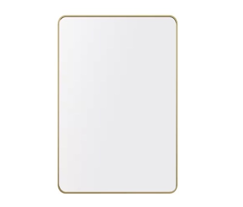 24 in. W x 36 in. H Gold Rectangle Wall Mirror Aluminum Alloy Frame - Lot 133JF