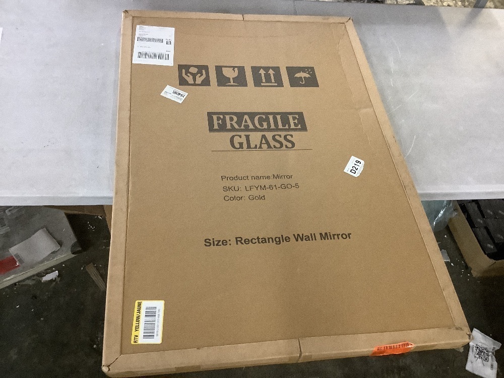 24 in. W x 36 in. H Gold Rectangle Wall Mirror Aluminum Alloy Frame - Image 2 - Lot 133JF