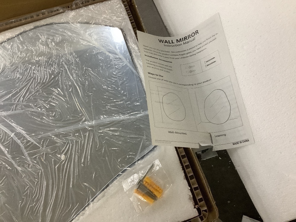 20 in. W x 28 in. H Irregular Modern Frameless MDF Wall Mirror - Image 3 - Lot 134JF