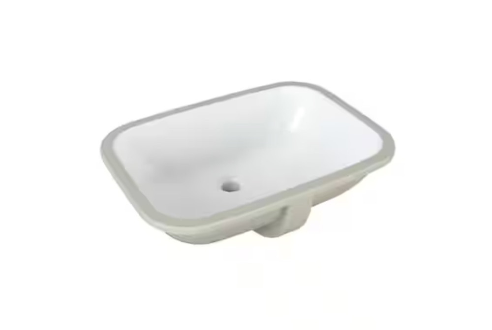 Lot of (2) Glacier Bay 22 in. Ceramic Rectangular Undermount Bathroom Sink in White with Overflow Drain - Image 1 - Lot 136JF