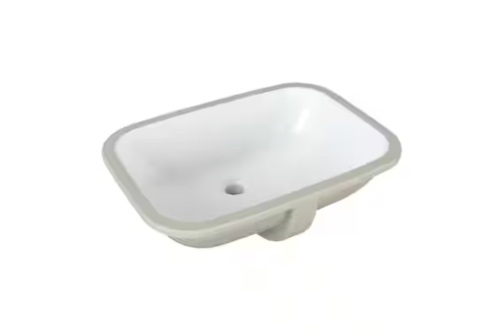 Lot of (2) Glacier Bay 22 in. Ceramic Rectangular Undermount Bathroom Sink in White with Overflow Drain - Lot 136JF