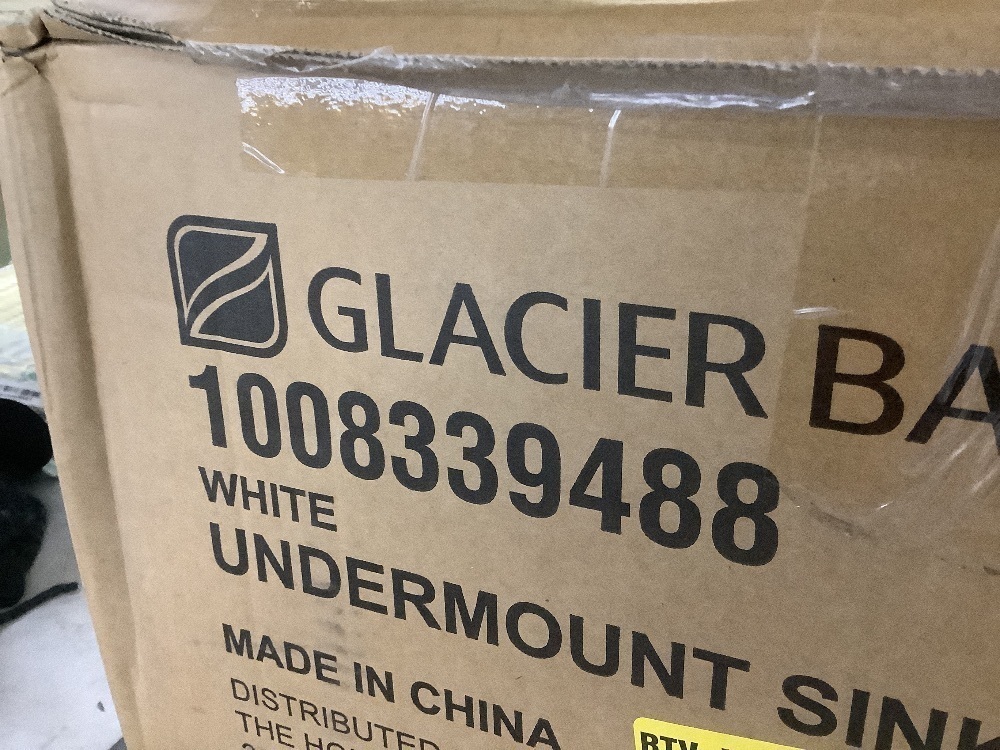 Lot of (2) Glacier Bay 22 in. Ceramic Rectangular Undermount Bathroom Sink in White with Overflow Drain - Image 6 - Lot 136JF