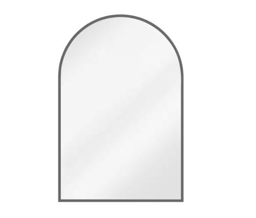 Arched Black Aluminum Alloy Framed Wall Mirror 24 in. W x 36 in. H - Lot 221JF