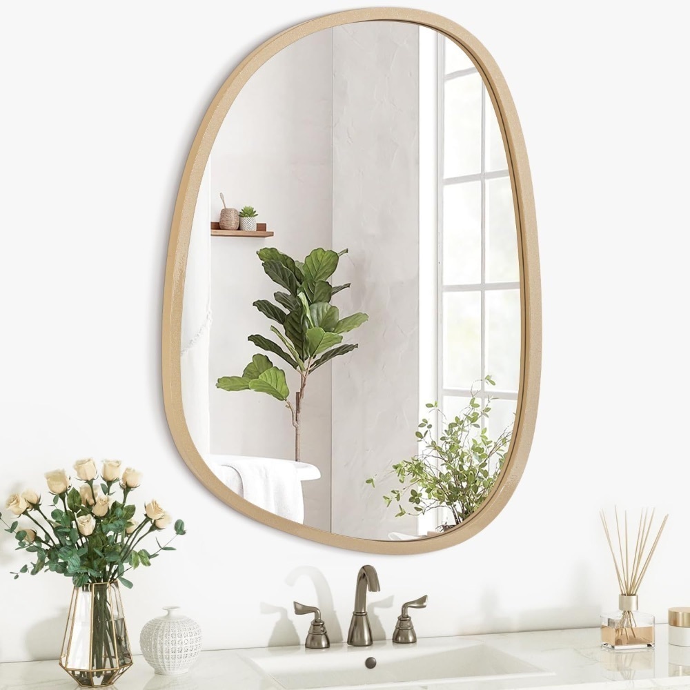 Asymmetrical Hanging Wood Mirror - Image 1 - Lot 228